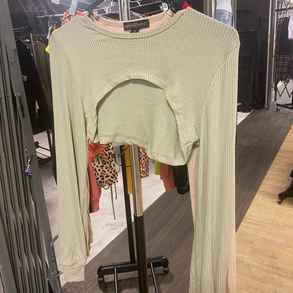 Green crop top